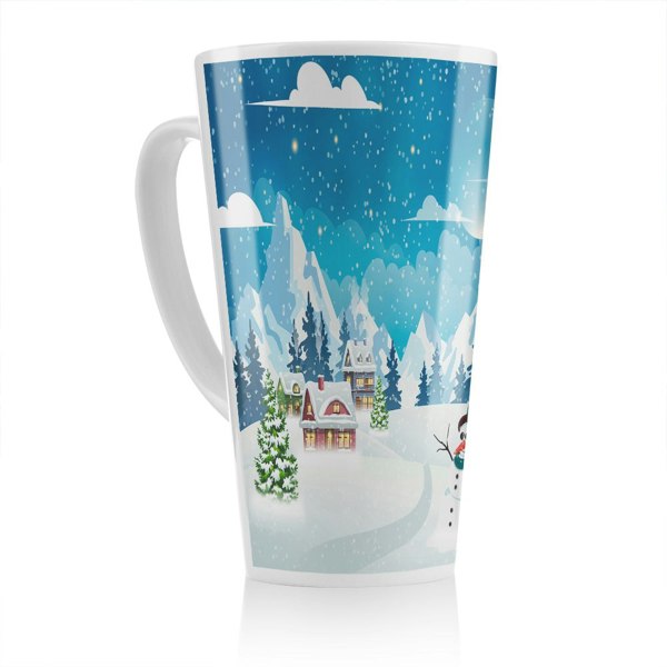 Benjamin Tate Design Evening Village Winter Landscape Dining Latte Mug