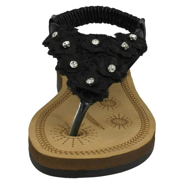 Spot On Girls Spot On Toepost Flower Trim Sandals