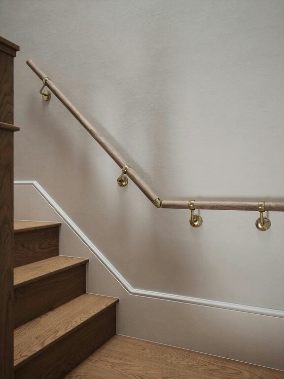 Handrails Direct Oversley Walnut Quarter Landing Handrail