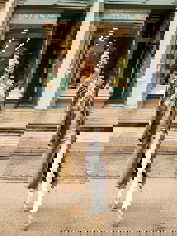 GWD Imara Floral Embroidery, Sheer Mesh Sparkle Top