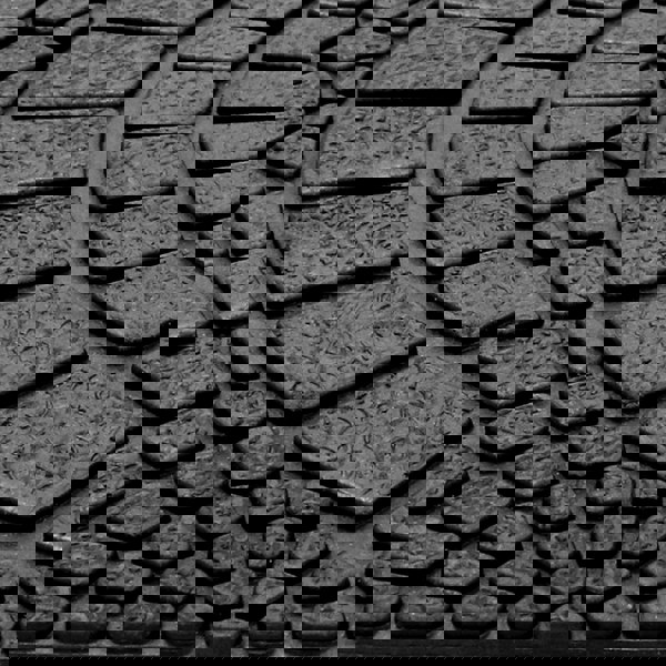 JVL Mosaic Scraper Rubber Doormat 45x75cm, Black