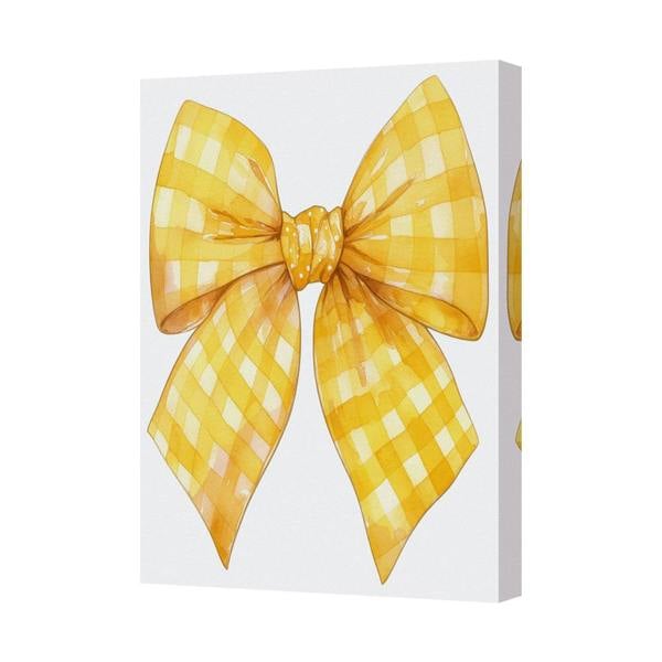 Benjamin Tate Design Yellow Bow Canvas Wall Art Print Decor Ribbon Gift