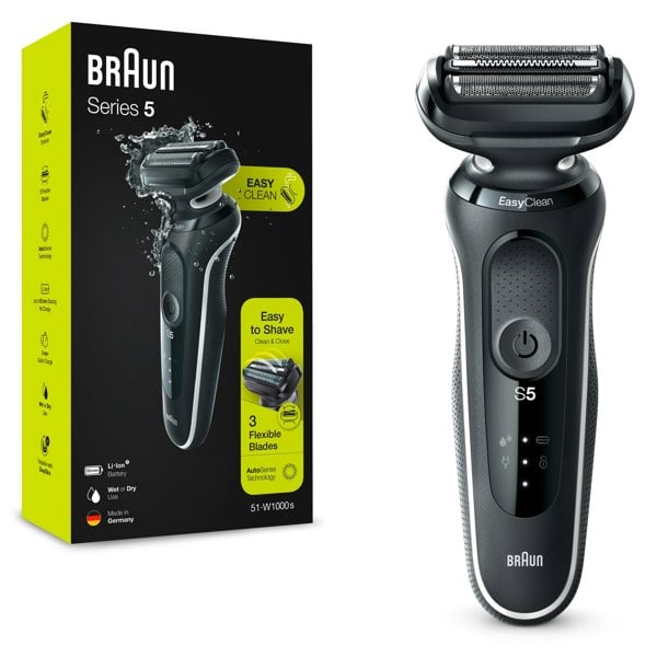 Braun Series 5 50-W1000s Electric Shaver For Men - Black/White