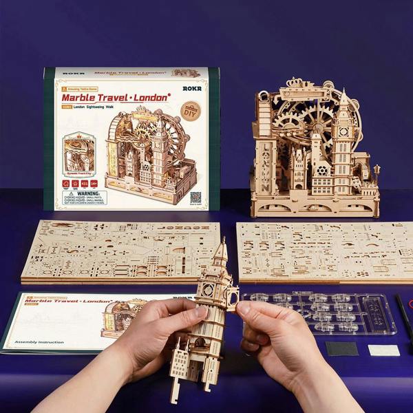 Dyzi 431 Piece Marble Travel London 3D Wooden Puzzle