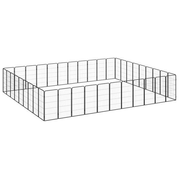 Berkfield 40-Panel Dog Playpen Black 50x100 cm Powder-coated Steel