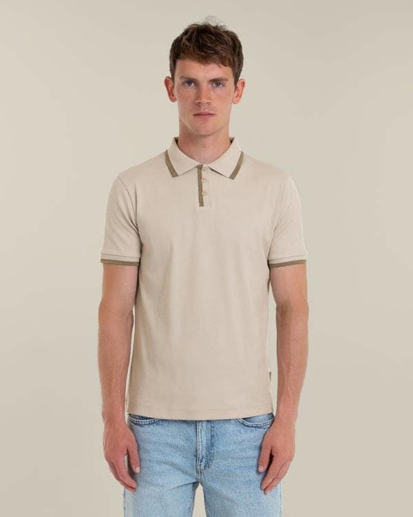 Larsson & Co Broder - Rib Polo Shirt With Tonal Tipping