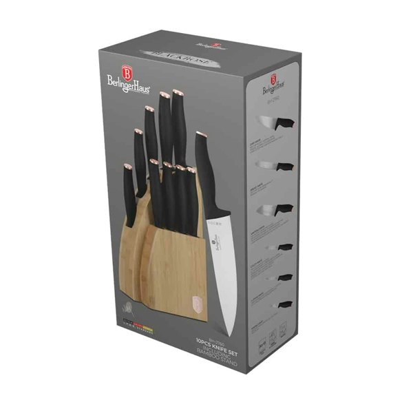 10 pcs knife set with BAMBOO stand Berlinger Haus BH2760