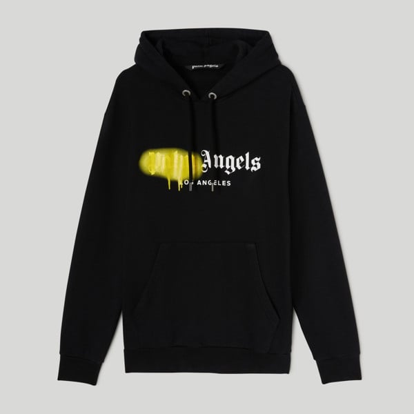 Palm Angels LA Spray Paint Logo Hoodie - Black