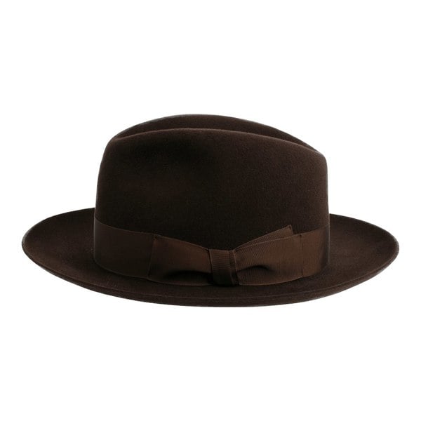 Gamble & Gunn 'Shirwell' Luxury Handmade Fur Felt Fedora - Brown