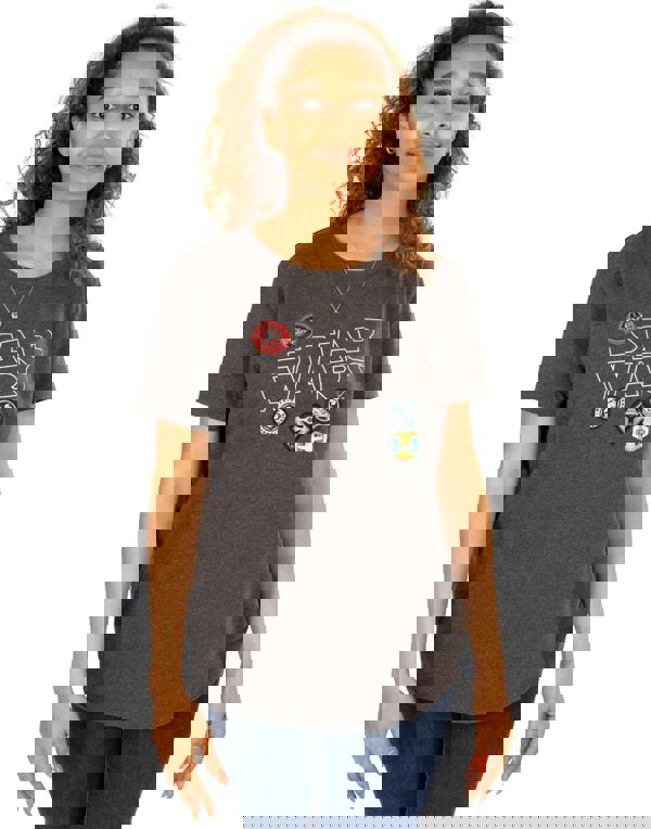 Star Wars Womens Grey Badges Short Sleeved T-Shirt