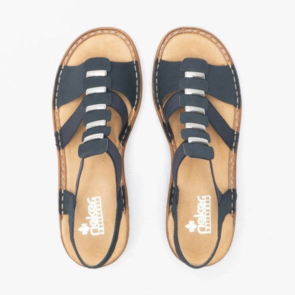 Rieker Trim Sling Womens Sandals - Pacific (62850-14)