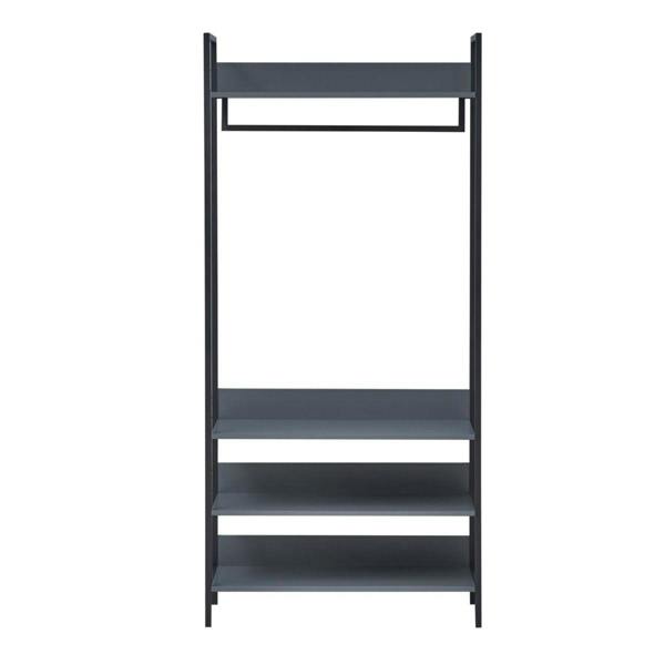 Timber Art Design Zahra Bedroom Double Open Wardrobe 4 Shelves Furniture Storage Cupboard