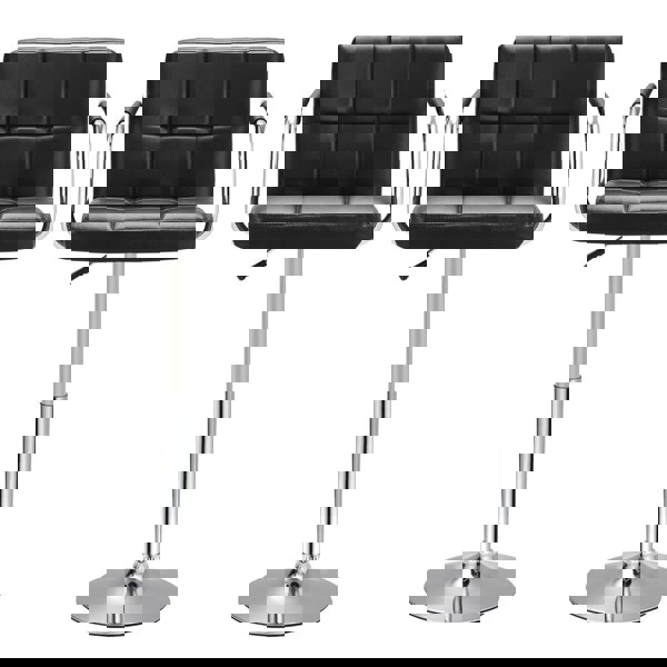 Adjustable Black Bar Stools with Soft Padding and Armrests, Set of Two Living and Home