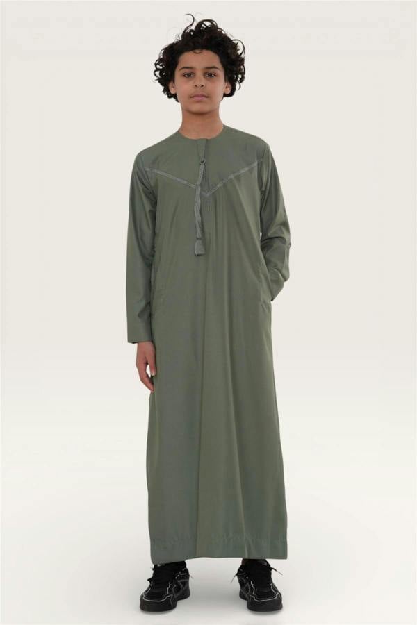 Infinity Leather Kids Boys Ramadan Eid Moroccan Jubba Robe Djellaba Thobe - K-TT008