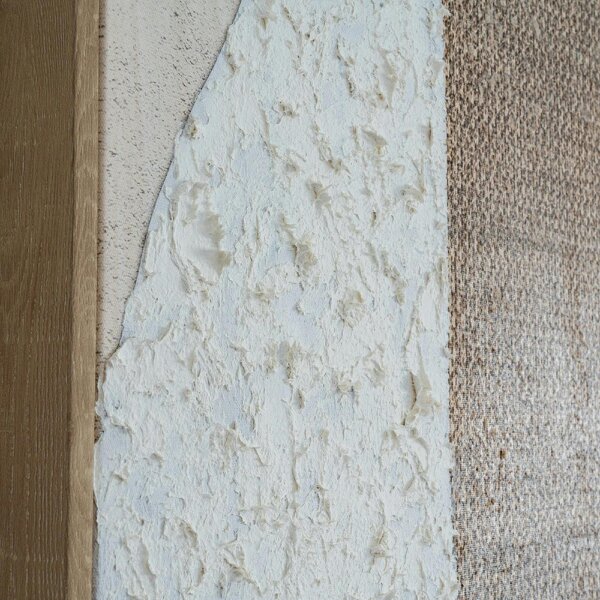 Wyld Haus Monodendri Textured Woven Plaster Hand Painted Canvas In Frame