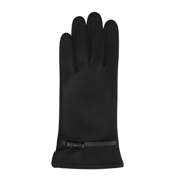 Eastern Counties Leather Womens Suede Bow Gloves - Black