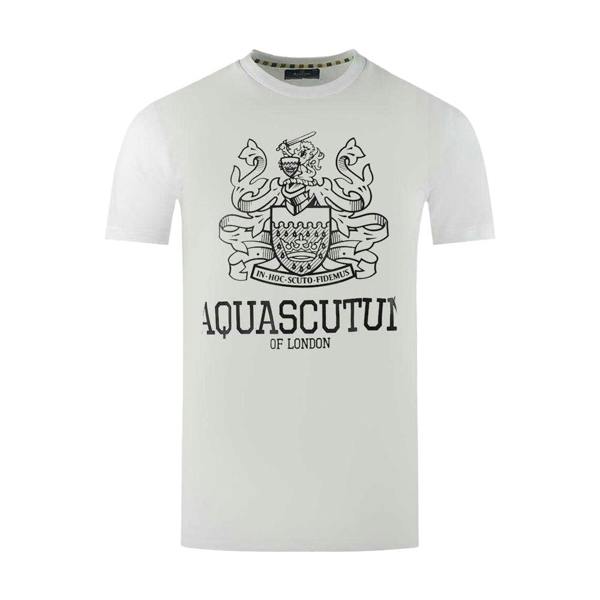 Aquascutum Mens London Aldis Bold Logo T-Shirt - White - 