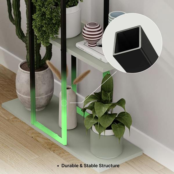 Decortie Vetra Modern 3-Tier Plant Stand 46cm Indoor Planter Holder with Metal Frame Corner Design