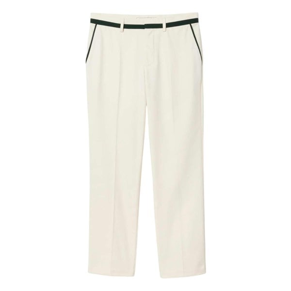 Lacoste Mens Badge Straight Suit Trousers - Cream
