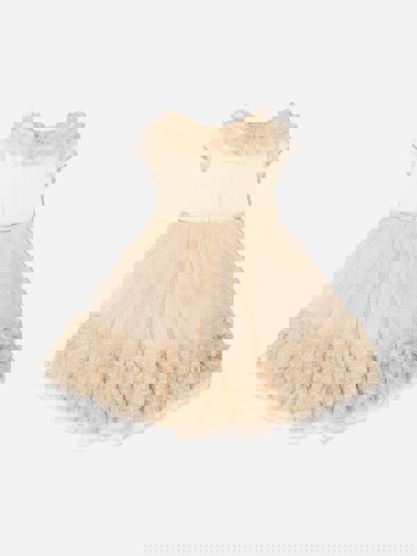 Marchesa Girls Trimmed Plumetis Tulle Gown in Cream