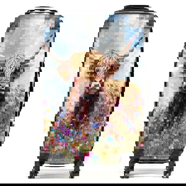 Warren Reed Highland Cow In A Summer Meadow Suitcase