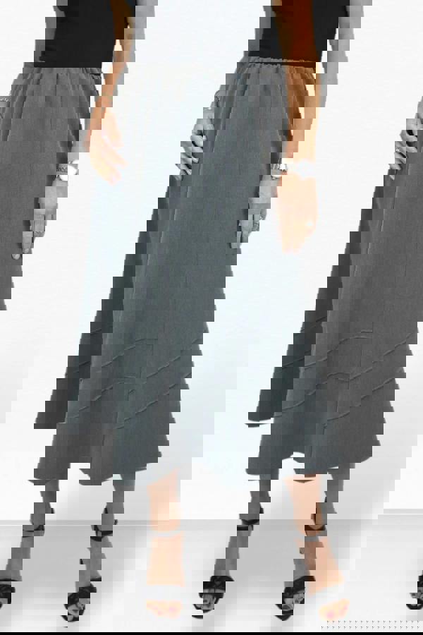 Paulo Due Women's Smart Elasticated Waist Flared Swing Skirt