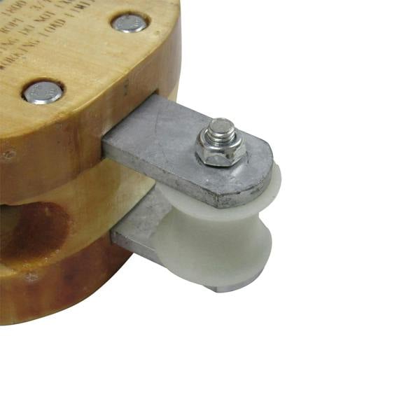 Single Pulley Block With Swivel Hook 8" (2.1 Ton Wooden Snatch Double Treble Eye Shackle)