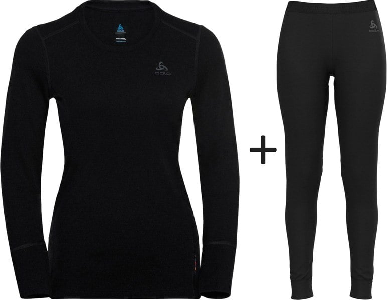 ODLO Women's Merino 260 Merino Wool Crew Neck Base Layer COMBO