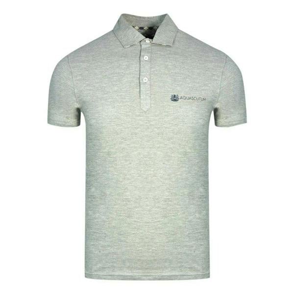 Aquascutum Unisex Adult Aldis Block Logo Polo Shirt - Grey - 
