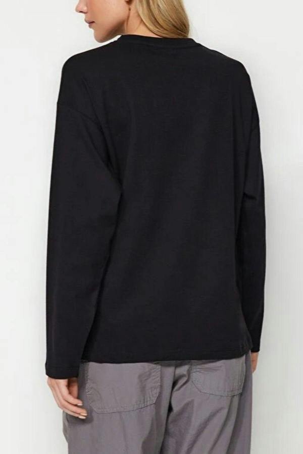 WOVCOR Thick Basic Crew Neck Knit T-Shirt