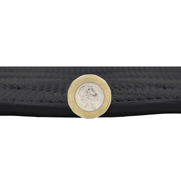 JVL Trellis Rope Design Rubber Scraper Doormat, 40x70cm, Black