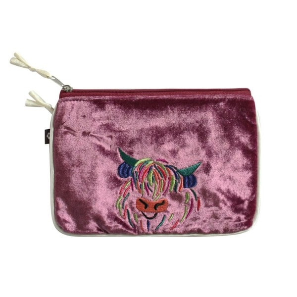 Earth Squared Highland Cow Soft Silk Velvet Ladies Coin Purse