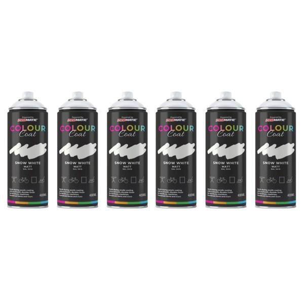 Colour Coat 6X Snow White RAL 9010 Matt Spray Paint 400ml