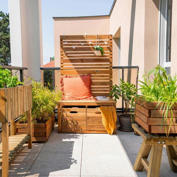 Cerland Memphis Wooden Bench with Trellis 1.6m Garden Bench with Storage Boxes