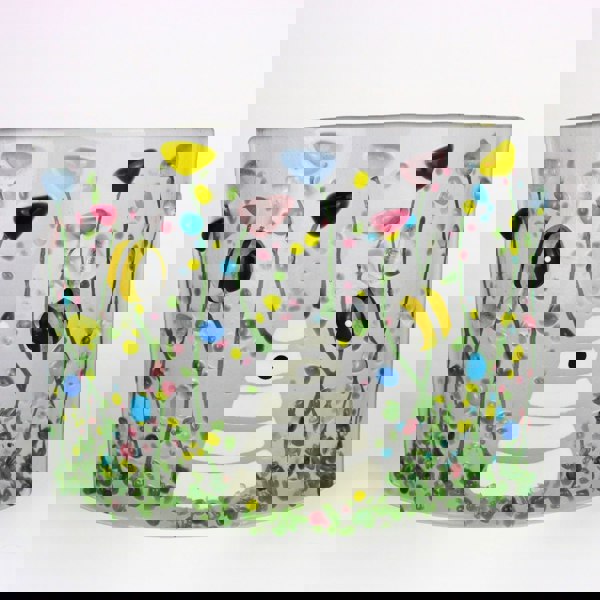 Handmade Fused Glass - Curve - Bumble Bee - Summer Meadow