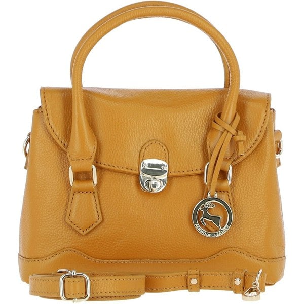 Elegant Leather Handbag With Detachable Crossbody Strap: y-55