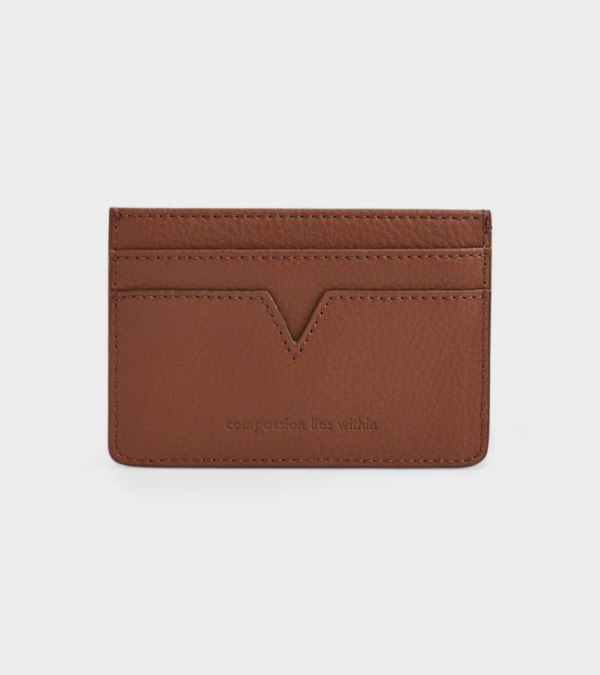 Votch Elia Vegan Bio-Based Bamboo leather card holder in brown