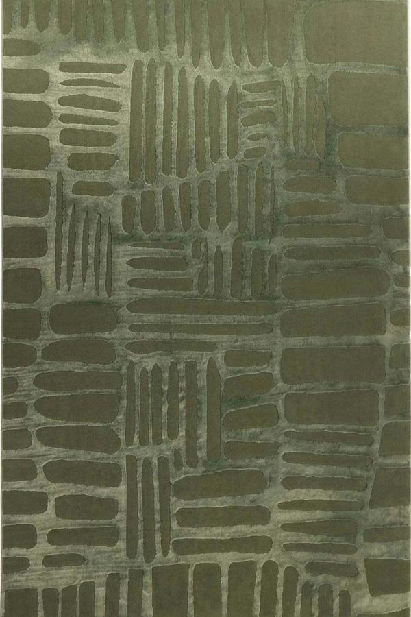 Textured green patterned fabric