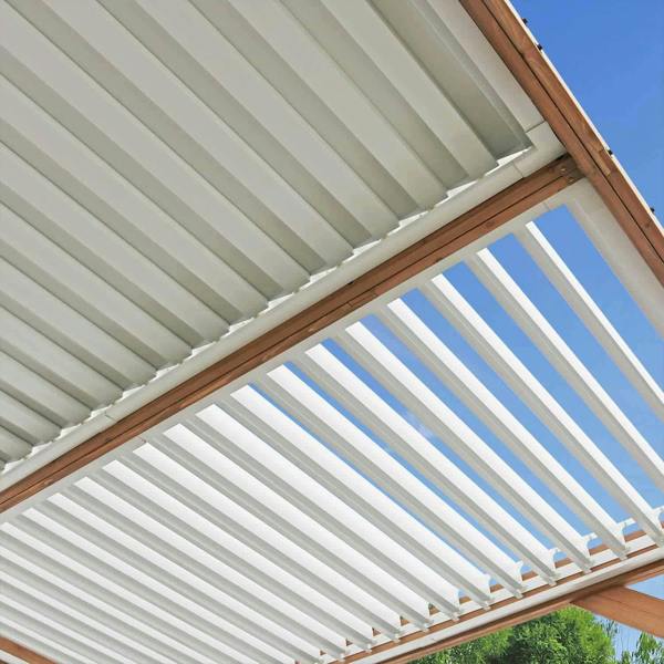 Yardistry Wooden Pergola 13ft x 11ft (4m x 3.4m) With Louvered Roof 4m x 3.3m Wooden Gazebo 7