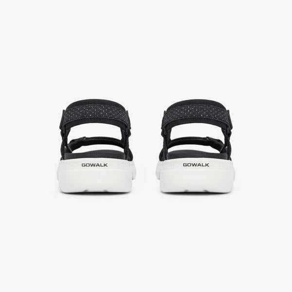Skechers GO WALK FLEX Ankle Strap Sandals Sandals   in  Black/White