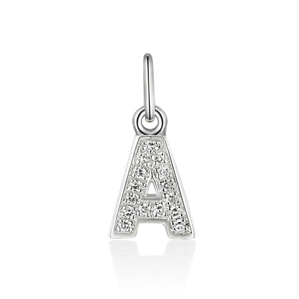 Sarah Layton Diamond Initial A Charm - 9ct White Gold - NTCH-A-9WG
