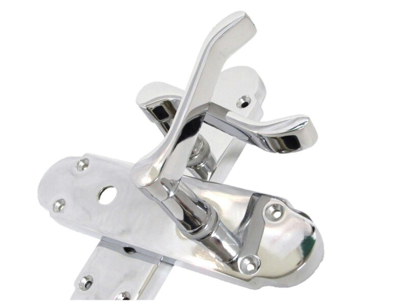 EDH Door Hardware "Epsom Door Handle Set – Chrome Internal Lock Door Handles (170mm x 42mm)