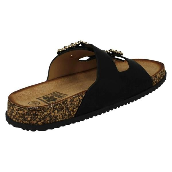 Down to Earth Ladies Down To Earth Twin Chain Buckle Sandals F00450