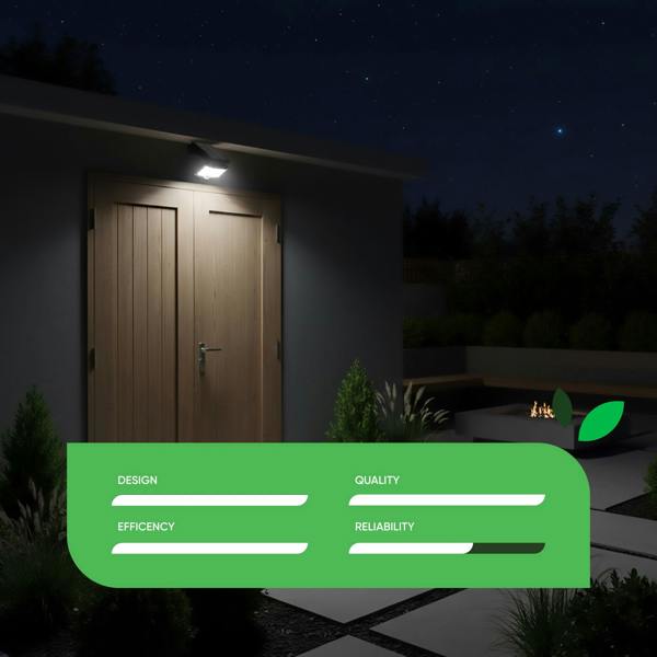 Gardenwize Solar Security Light – Swivel Motion Sensor LED Floodlight