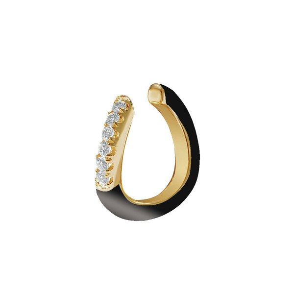 Gold Trip Black Enamel Wave Ear Cuff