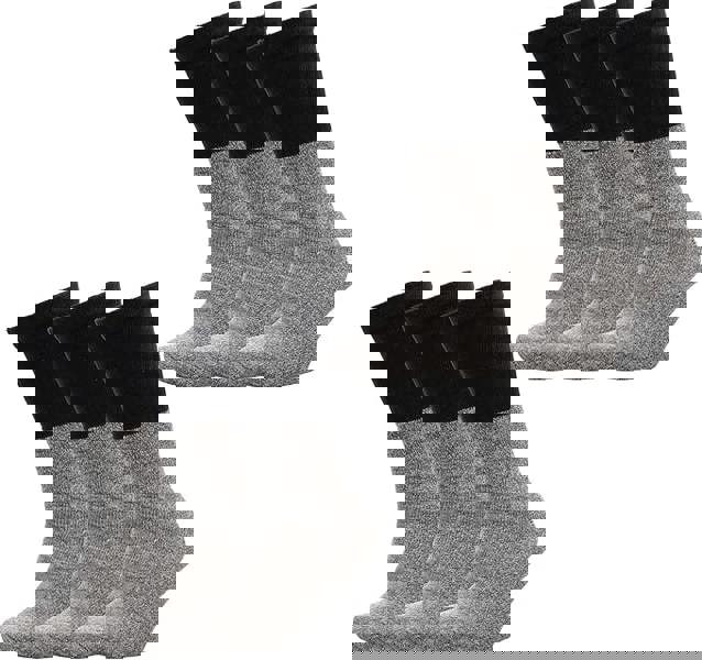 KAV Men's Premium Thick Thermal Socks - Warm Insulated Winter Boot Socks for Cold Weather - Soft, Breathable for Comfort and Support UK: 7-11 (Grey)