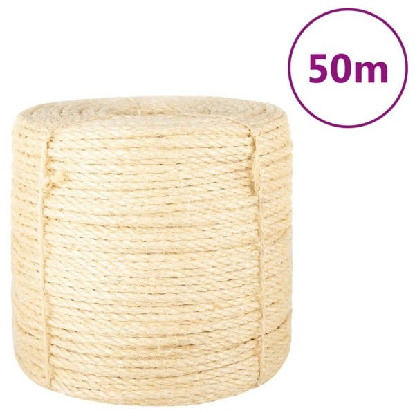 Berkfield Rope 100% Sisal 6 mm 50 m