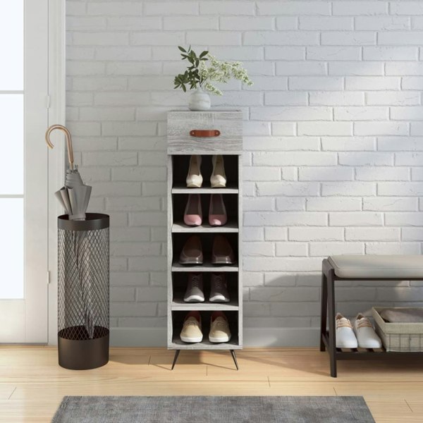 Berkfield Shoe Cabinet Grey Sonoma 30x35x105 cm Engineered Wood