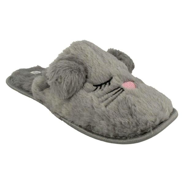 Spot On Ladies Spot On Mouse Detailed Mule Slippers X2116