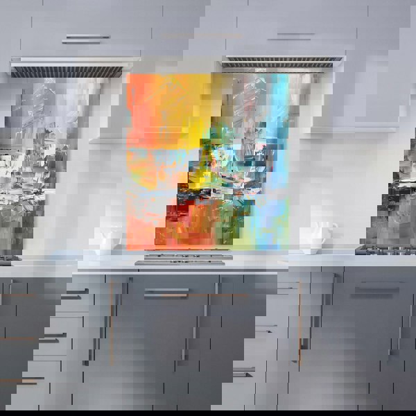 Warren Reed - Designer Impressionist's Palette: Colorful Abstraction Kitchen Splashback